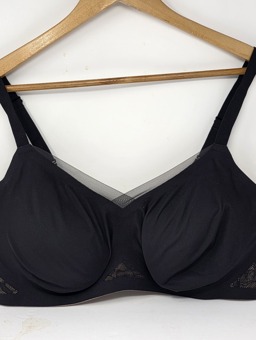 Honeylove Crossover Bra Black Lace Wireless Bralette 44DD / DDD